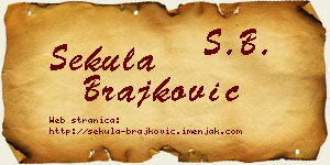 Sekula Brajković vizit kartica